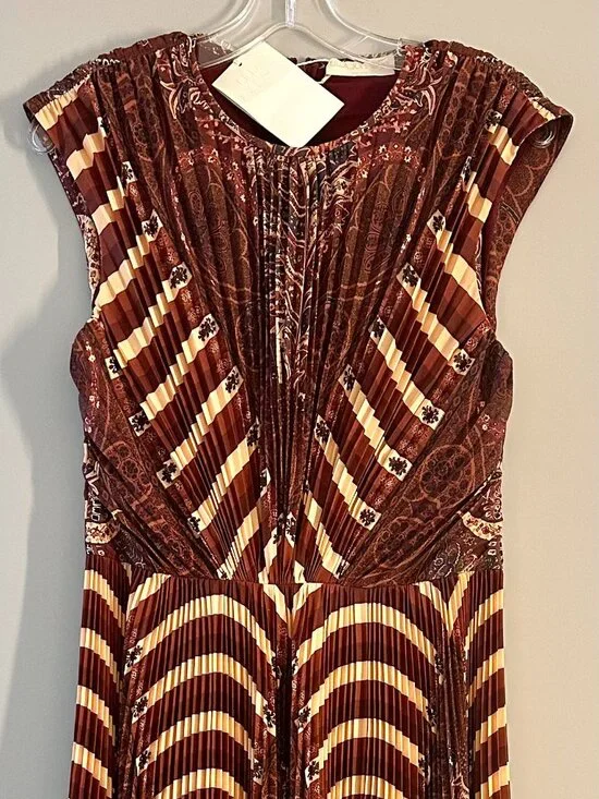 NWT Ulla Johnson Violeta Pleated Midi Dress Topaz 6 - Picture 4 of 5